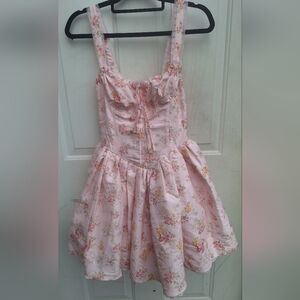 SheinBae Brand Pink With Flowers Mini Dress NWT Size Small